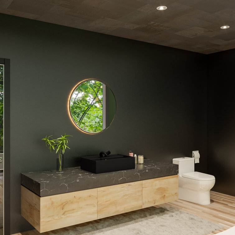 Black Matte Rectangular Ceramic Vessel Bathroom Sink