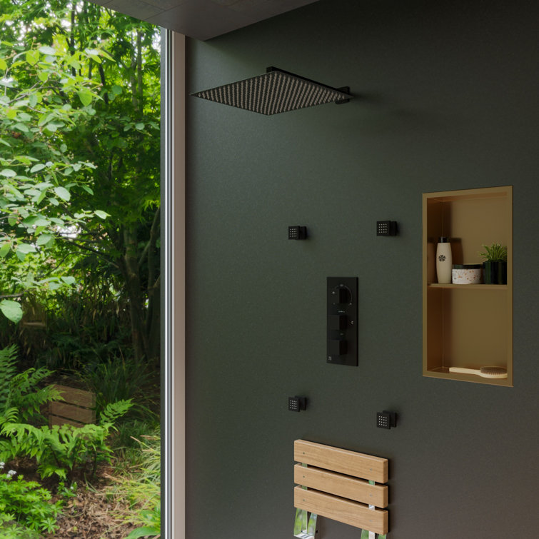 Brushed Gold Stainless Steel Double Shelf Shower Niche