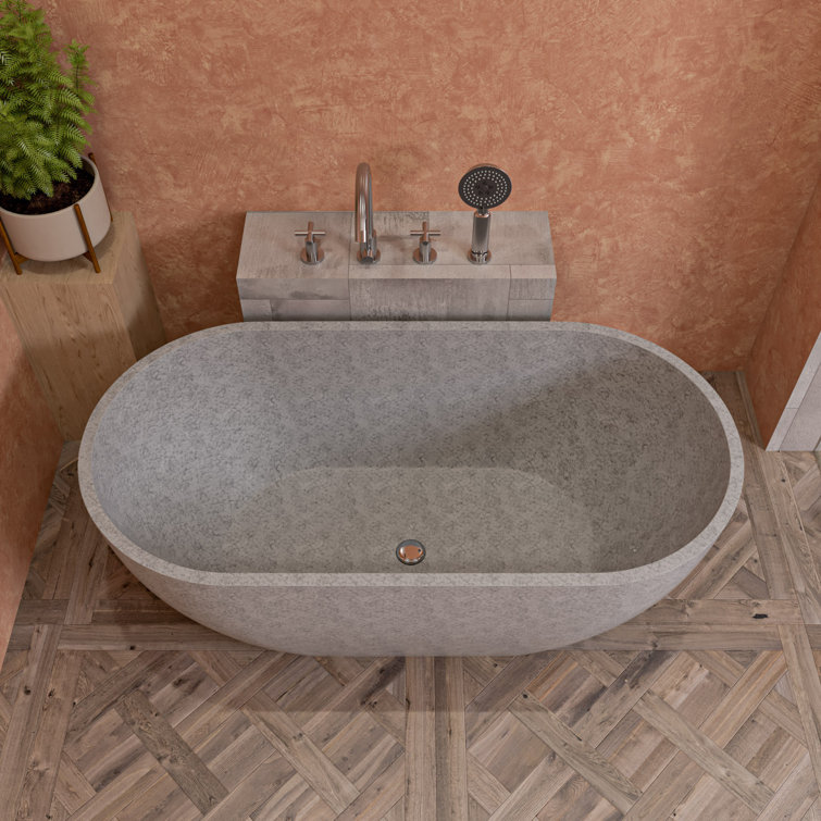 Brushed Nickel Deck Mounted Tub Filler with Handheld Showerhead