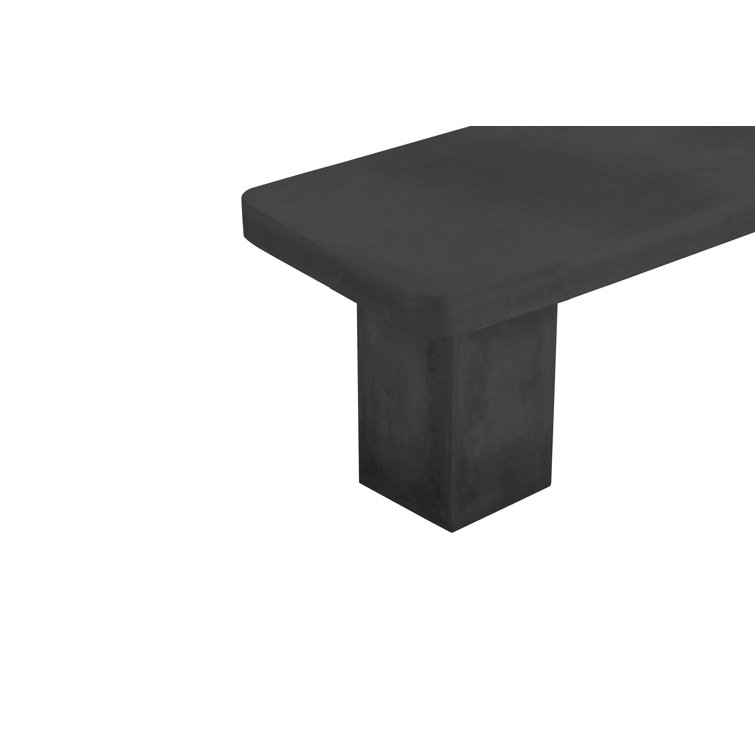 Maximus Black Concrete Outdoor Bench, 16" H x 47" W x 18" D