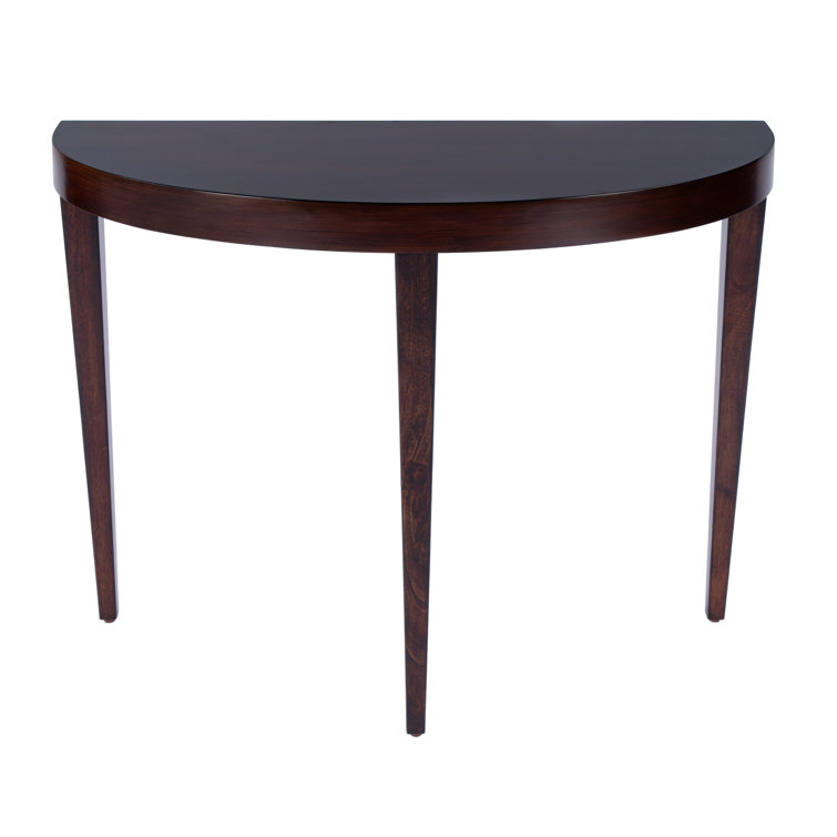 Ingrid Dark Brown Demilune Console Table with Storage