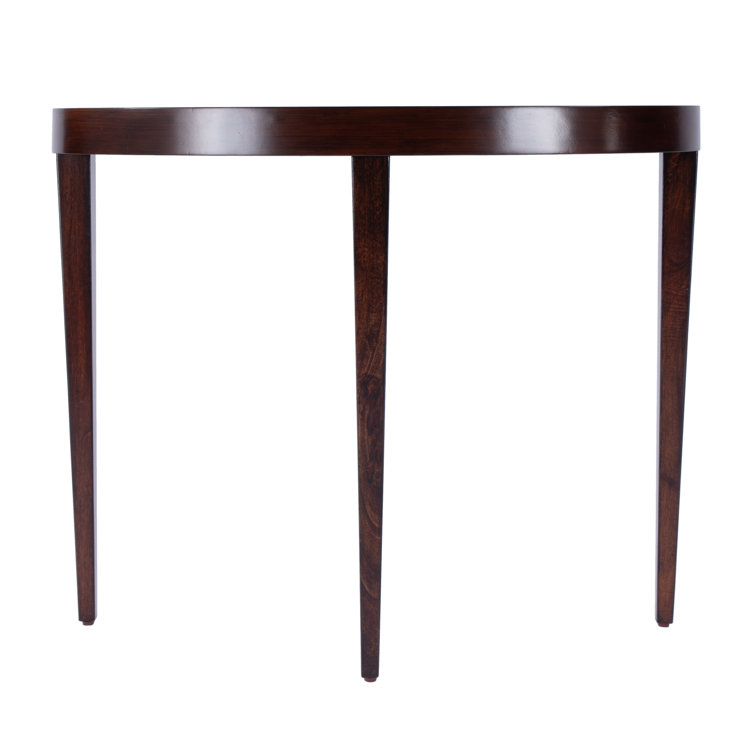 Ingrid Dark Brown Demilune Console Table with Storage