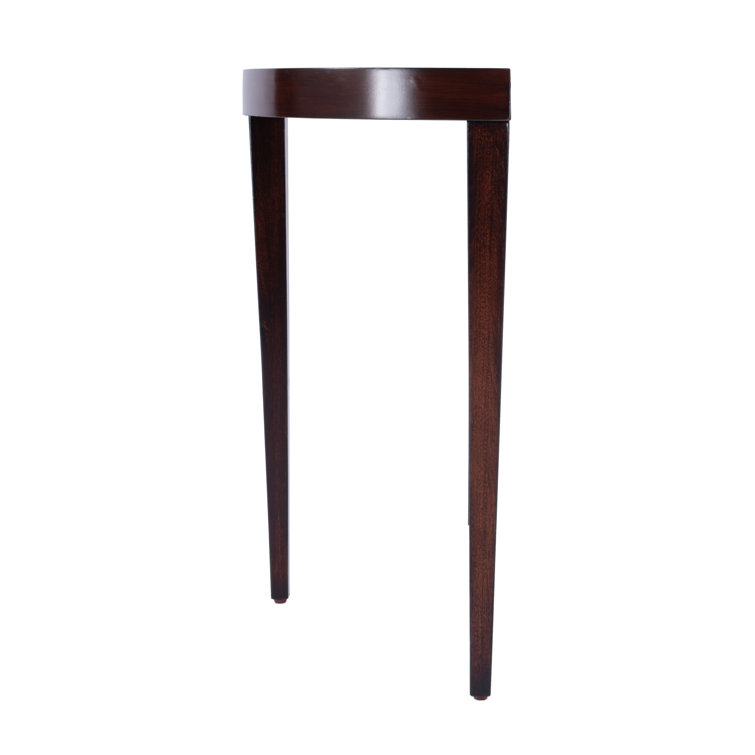 Ingrid Dark Brown Demilune Console Table with Storage