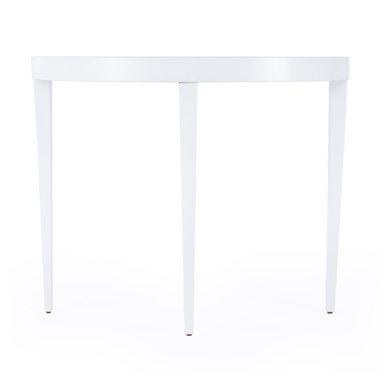 Ingrid White Wood Demilune Console Table