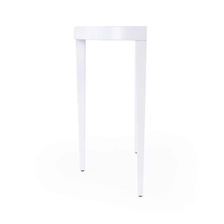 Ingrid White Wood Demilune Console Table