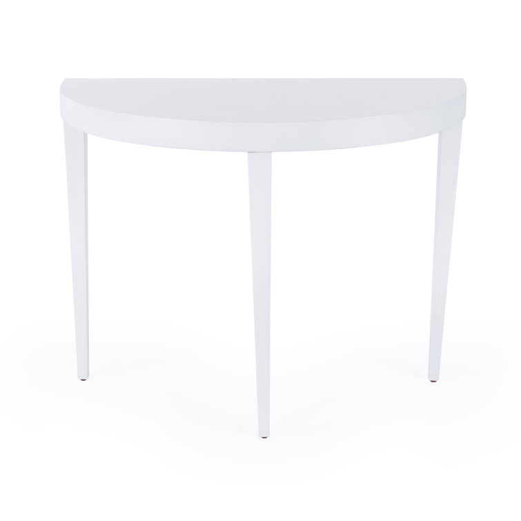 Ingrid White Wood Demilune Console Table