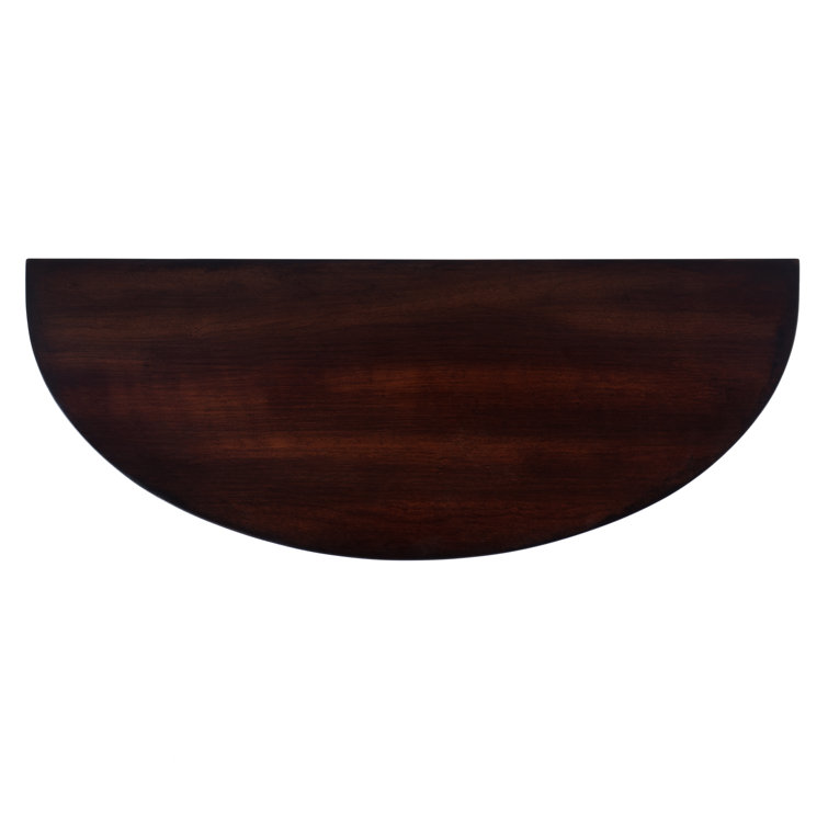 Ingrid Dark Brown Demilune Console Table with Storage