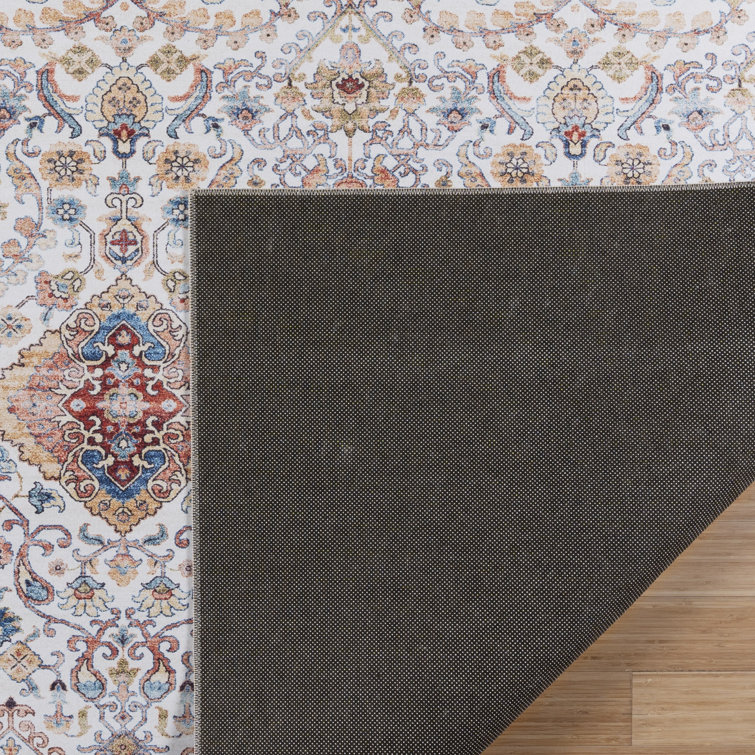 Tanis Ivory Moroccan Bohemian Washable Area Rug, 8x10