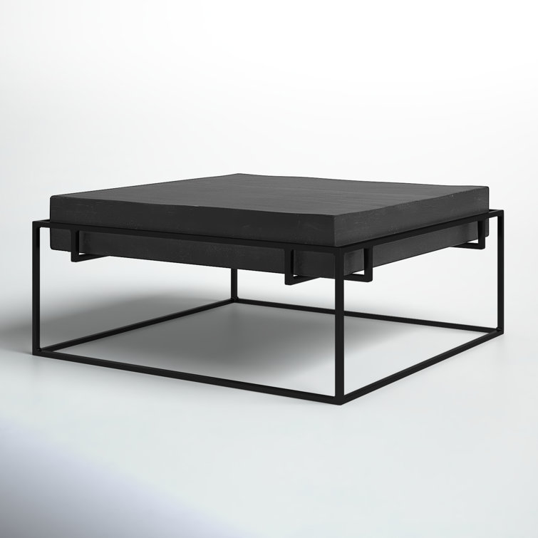 Telone Dark Oxidized Black Cast Aluminum and Iron Coffee Table