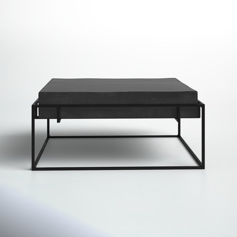 Telone Dark Oxidized Black Cast Aluminum and Iron Coffee Table