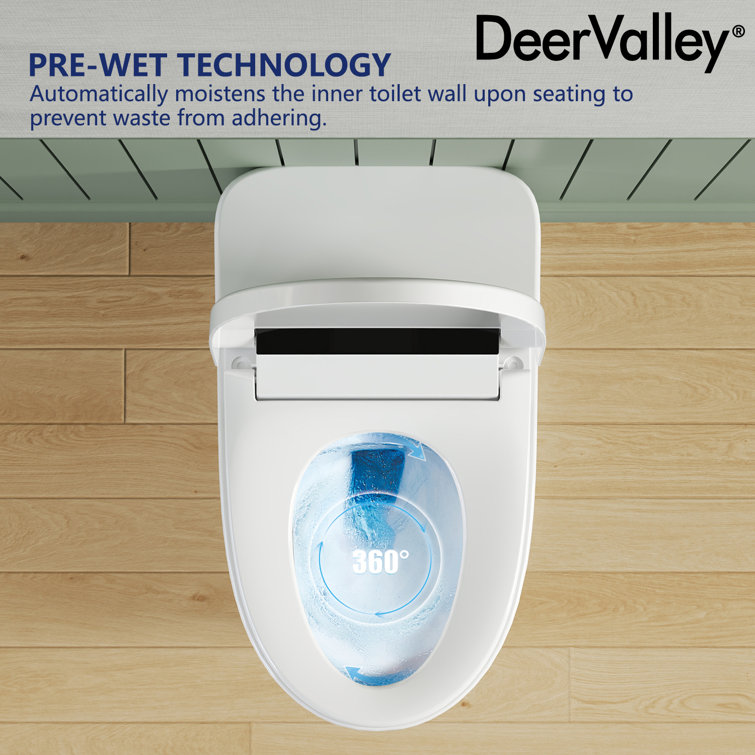 White Elongated High Efficiency Smart Toilet with Heated Seat