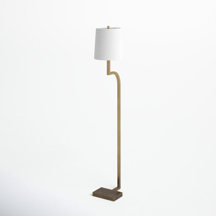 Gold and White Iron 52.75'' Floor Lamp