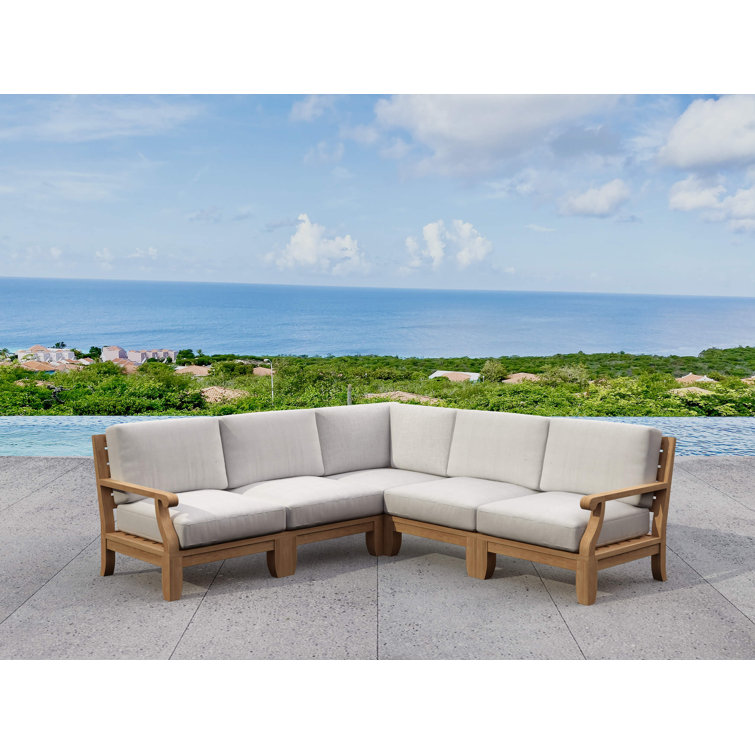 Riviera Natural Teak 5-Person Outdoor Sectional Sofa