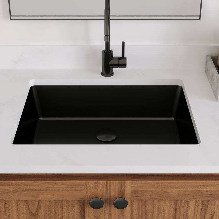 Ursa 19" x 15" Black Vitreous China Rectangular Undermount Bathroom Sink