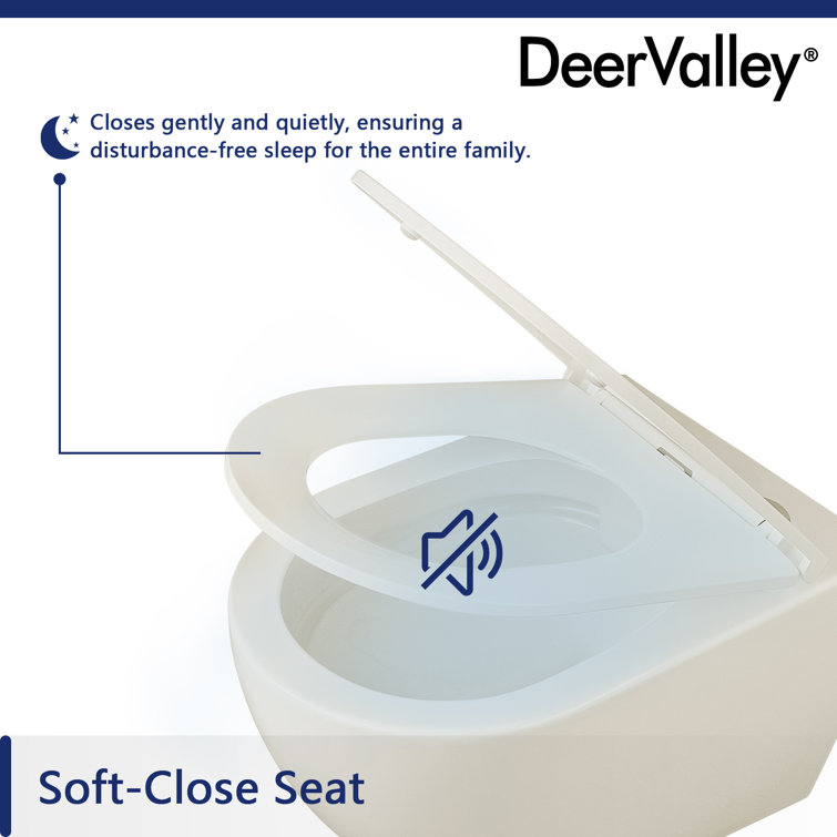 Beige Ceramic Elongated Wall-Mounted Dual Flush Toilet