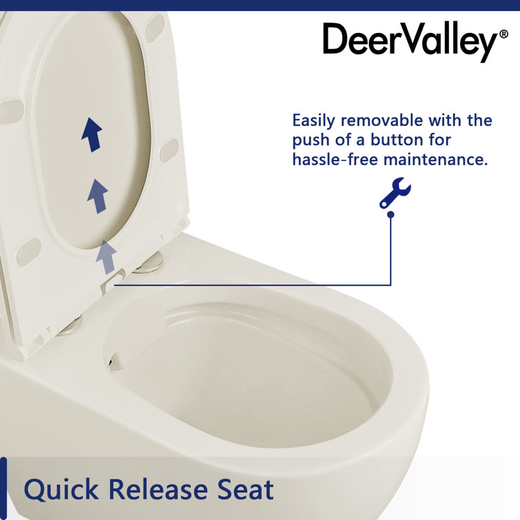 Beige Ceramic Elongated Wall-Mounted Dual Flush Toilet