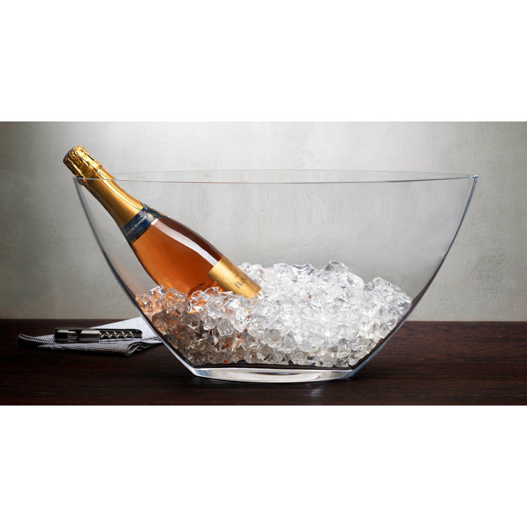 Clear Glass Large Ice Bath Champagne Cooler