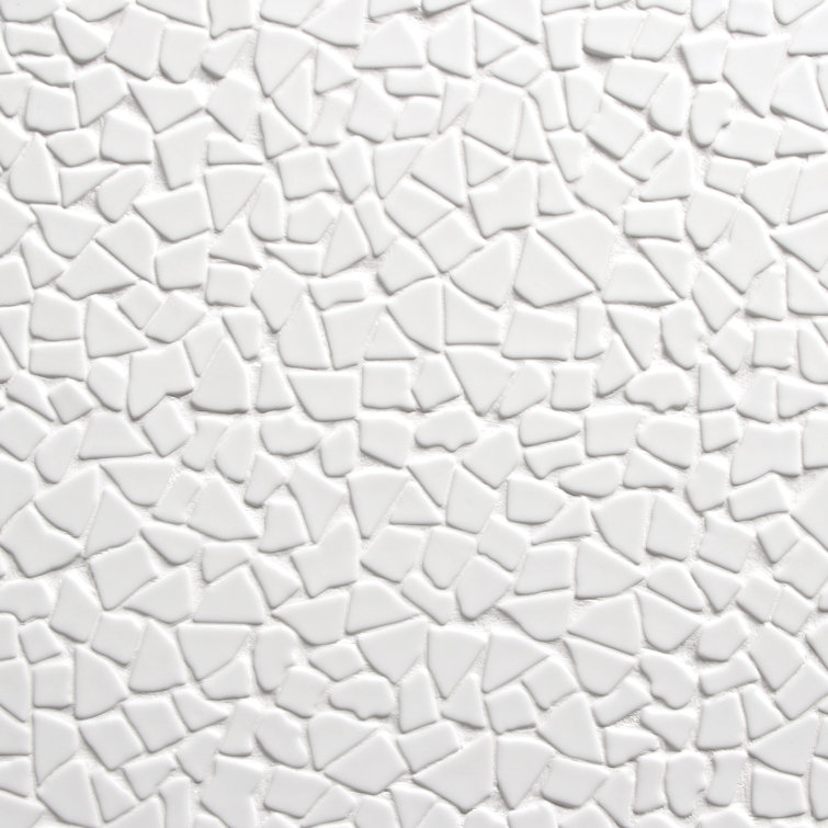 12" x 12" White Recycled Glass Pebble Mosaic Tile
