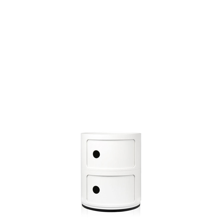 Kartell Componibili Round Two-Door White ABS Plastic Storage Unit