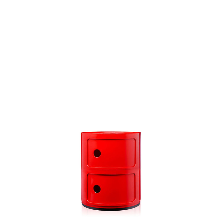Kartell Componibili 2-Compartment Modular Storage in Red ABS