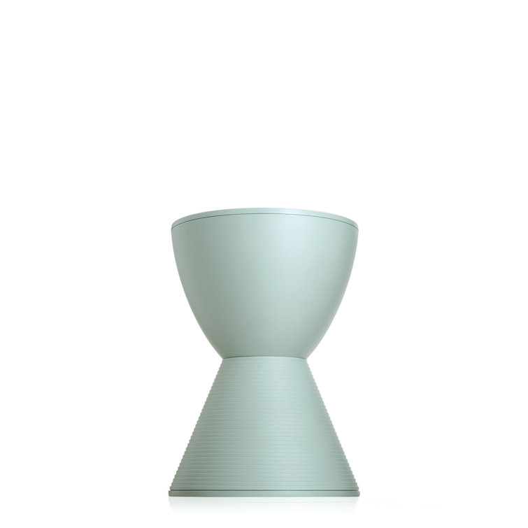 White Polypropylene Hourglass Stool with Ribbed Base