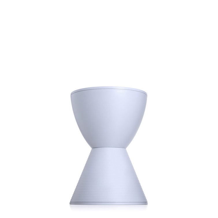 Starck-Inspired Lavender Grey Polypropylene Outdoor Stool