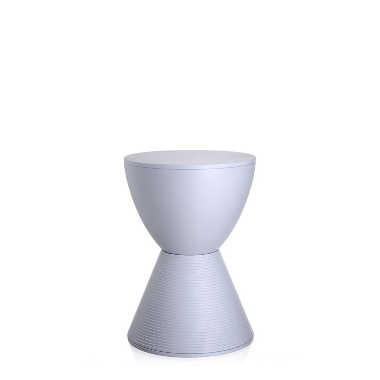 Starck-Inspired Lavender Grey Polypropylene Outdoor Stool