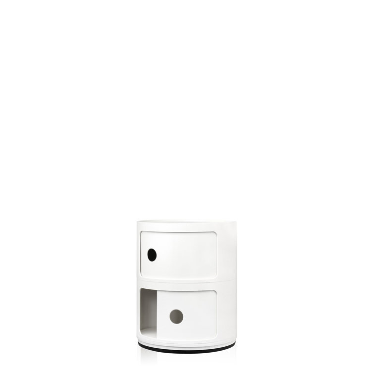 Kartell Componibili Round Two-Door White ABS Plastic Storage Unit