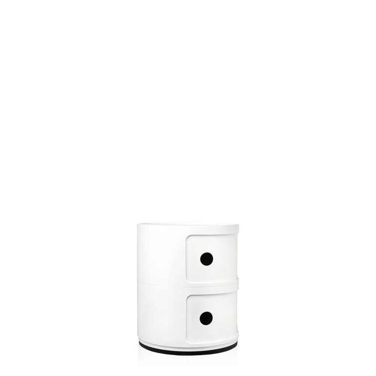 Kartell Componibili Round Two-Door White ABS Plastic Storage Unit