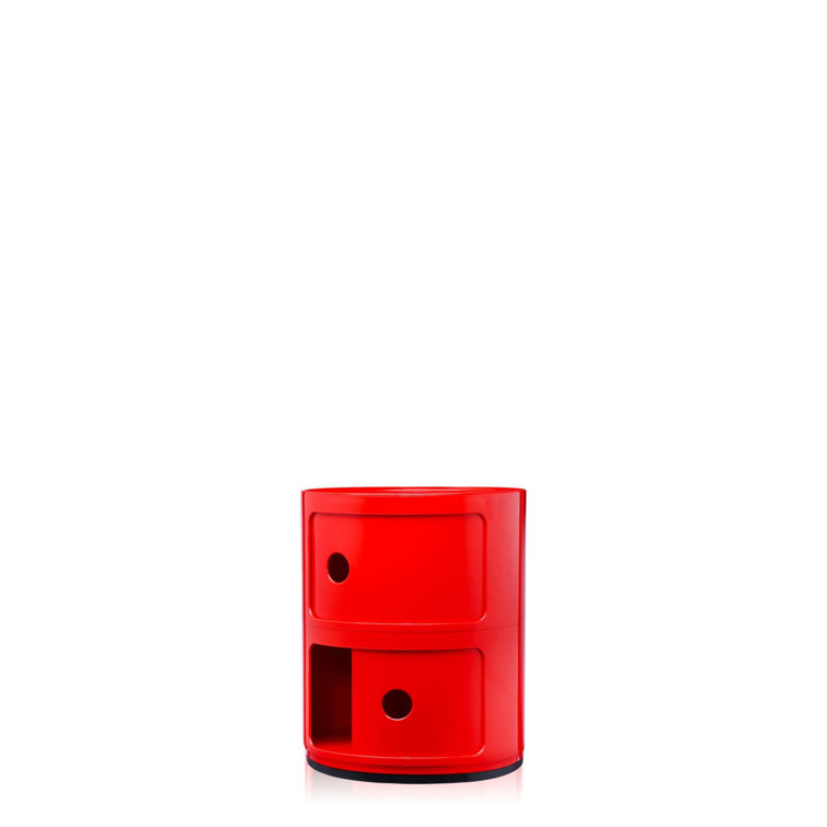 Kartell Componibili 2-Compartment Modular Storage in Red ABS
