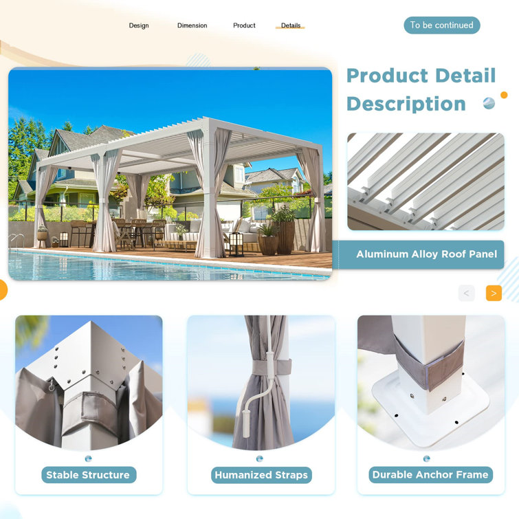 White Aluminum Outdoor Pergola with Adjustable Louver Roof, 20 ft x 10 ft