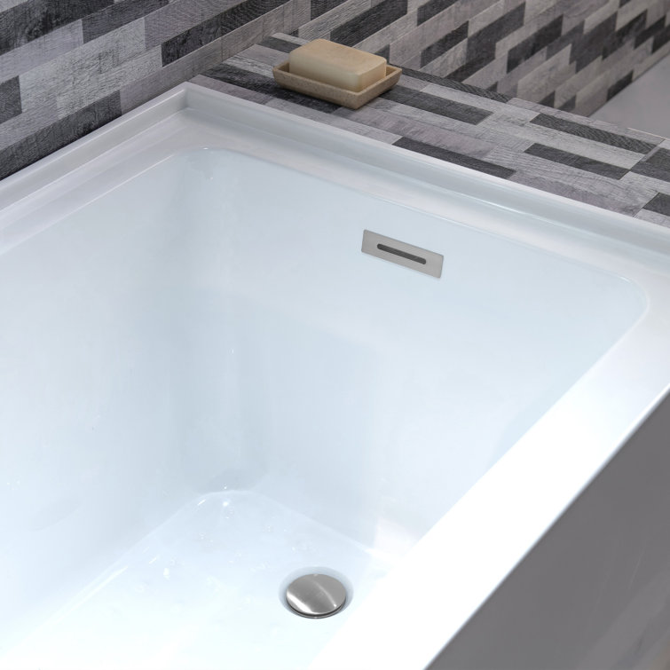 Vine 60'' x 30'' White Acrylic Alcove Soaking Bathtub