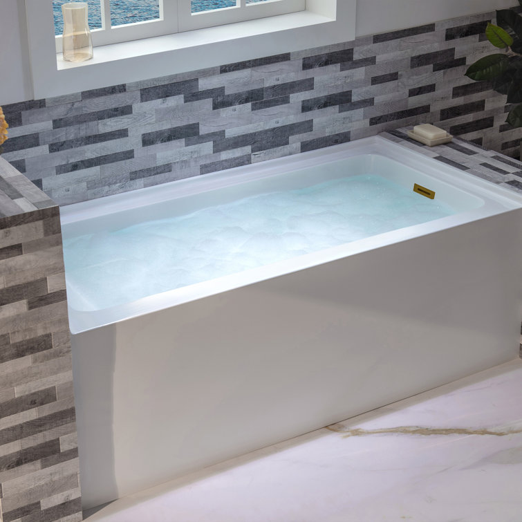Vine 60'' x 30'' White Acrylic Alcove Soaking Bathtub