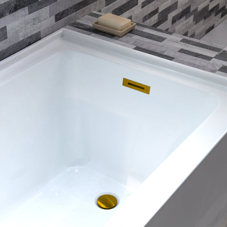 Vine 60'' x 30'' White Acrylic Alcove Soaking Bathtub