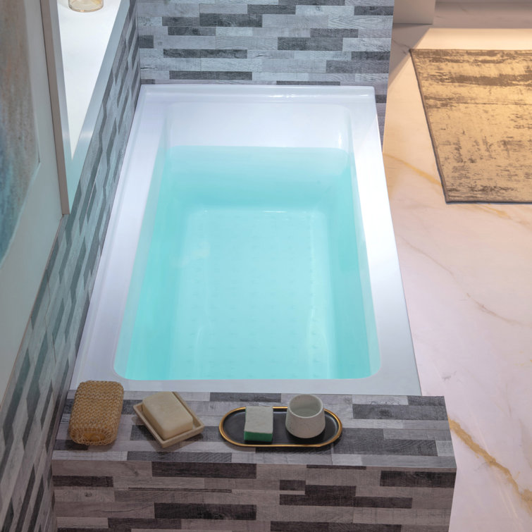 Vine 60'' x 30'' White Acrylic Alcove Soaking Bathtub