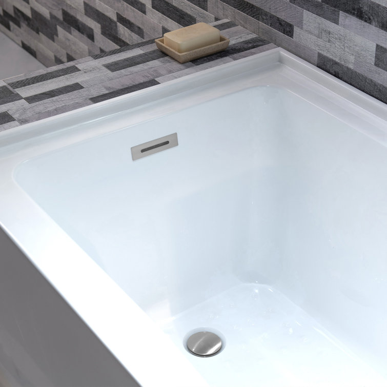 Vine 60'' x 30'' White Acrylic Alcove Soaking Bathtub