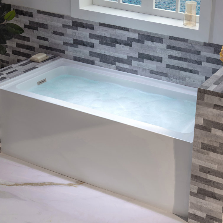 Vine 60'' x 30'' White Acrylic Alcove Soaking Bathtub