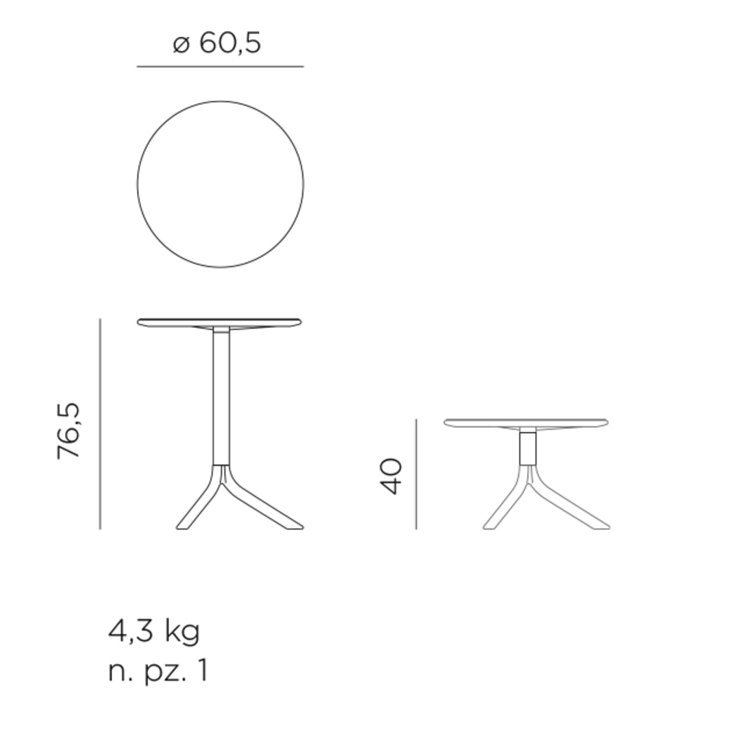 White Adjustable Height Fiberglass Resin Round Table