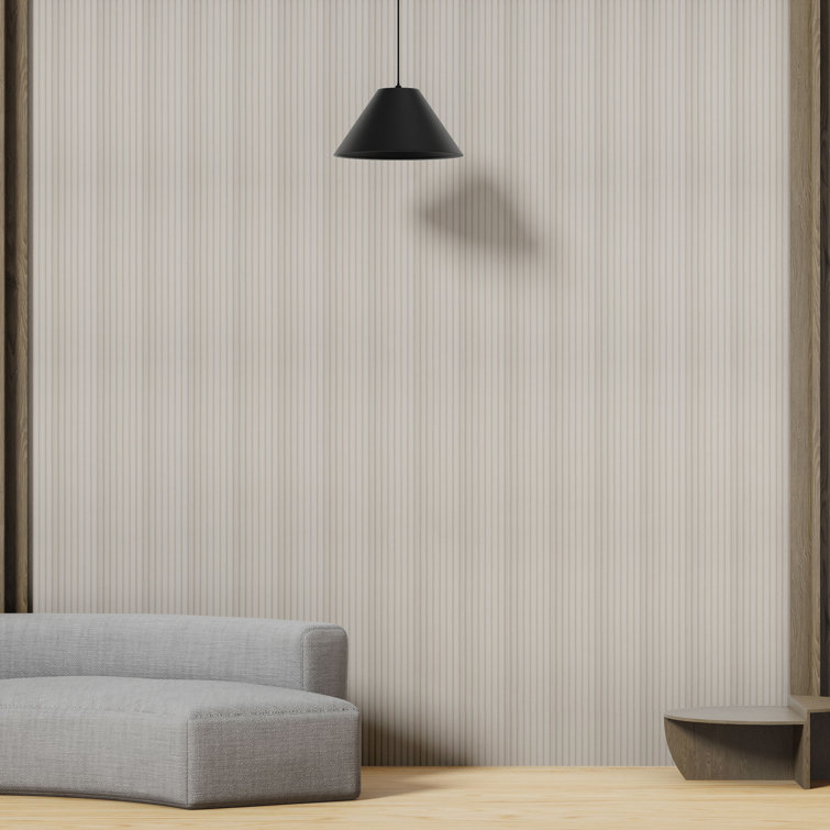 White 112" x 9.5" Polystyrene 3D Wood Slat Wall Panels