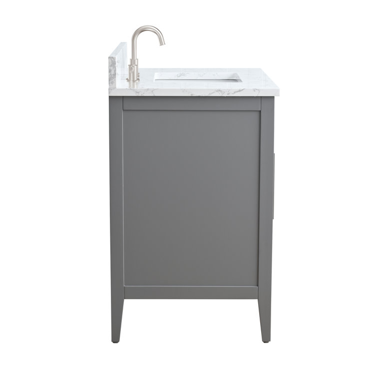 Cashmere Gray 36" Single Bathroom Vanity with Marble Countertop