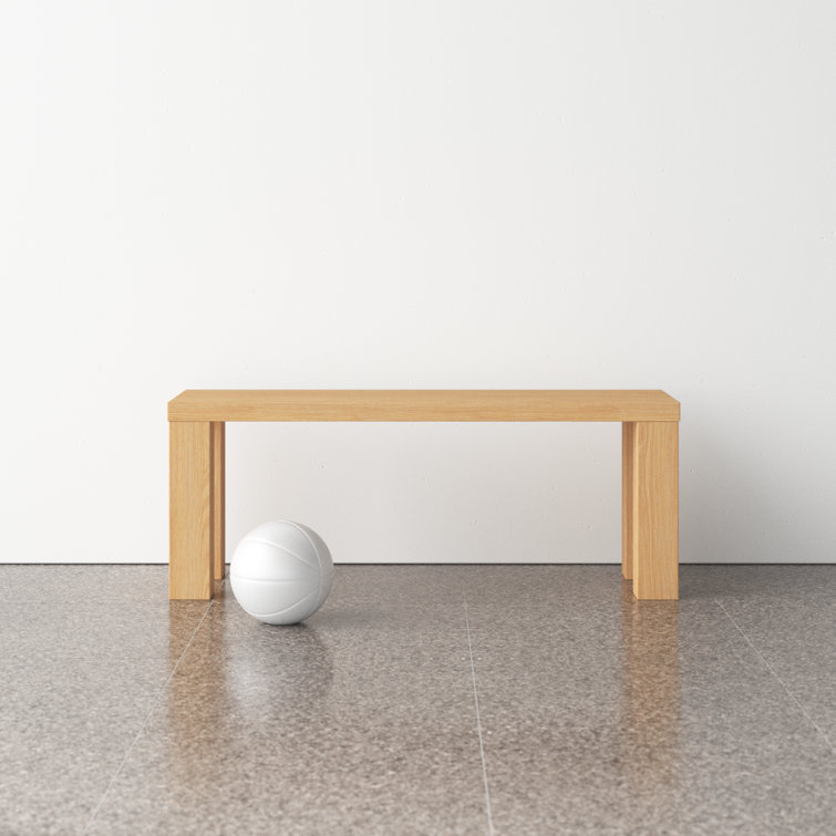 Oak Squared Legs Wooden Bench 19" H x 57" W x 15" D