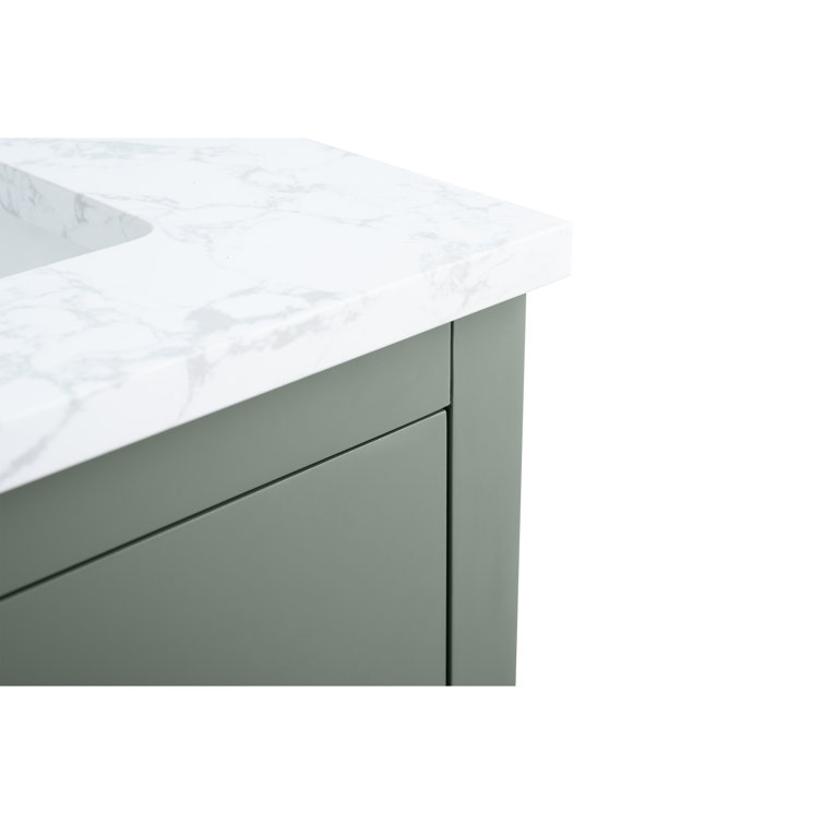 42'' Vintage Green Single Sink Bathroom Vanity with Golden Brushed Hardware