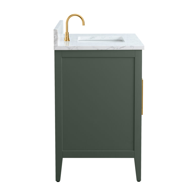 Vintage Green 36" Single Bathroom Vanity with Gold Hardware