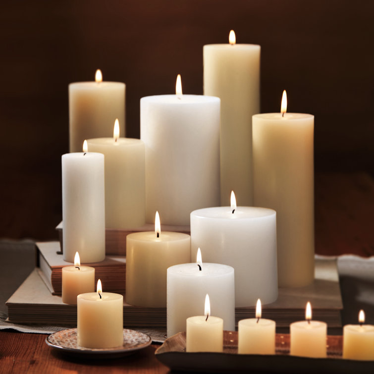 Elegant White Paraffin Wax 6x4 Unscented Pillar Candle