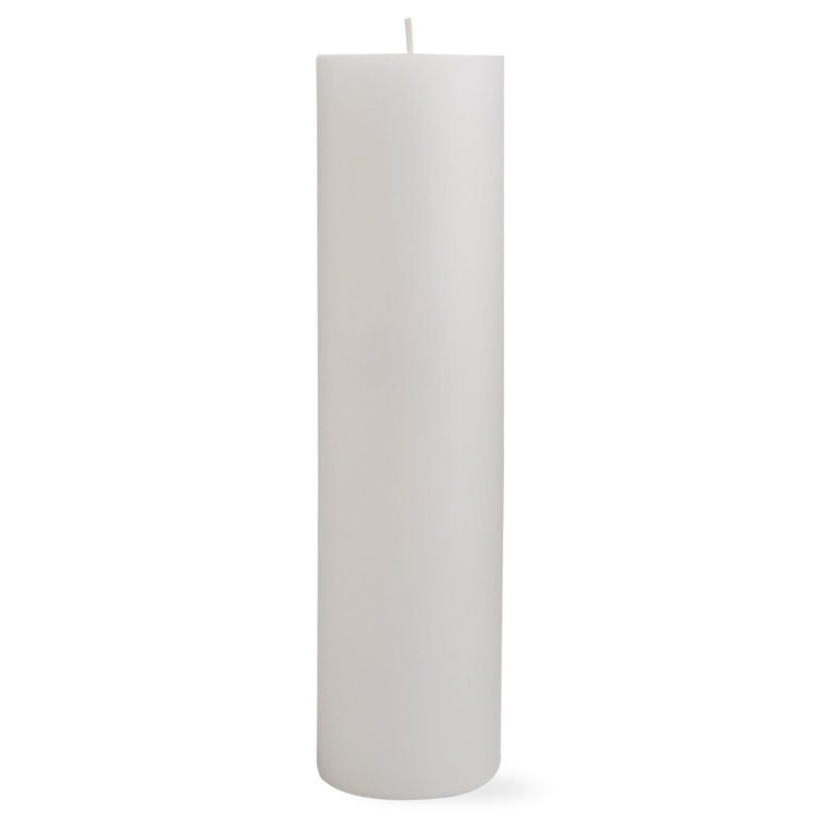 White Dripless 12" Pillar Candle with Cotton Wick