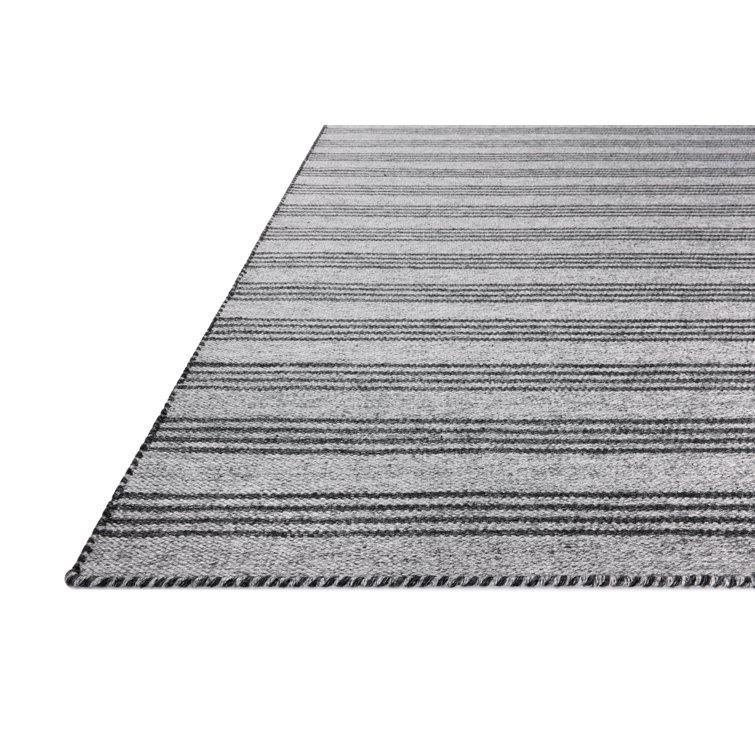 Dove Charcoal Gray Synthetic Flat Woven Reversible Area Rug 9'3" x 13'
