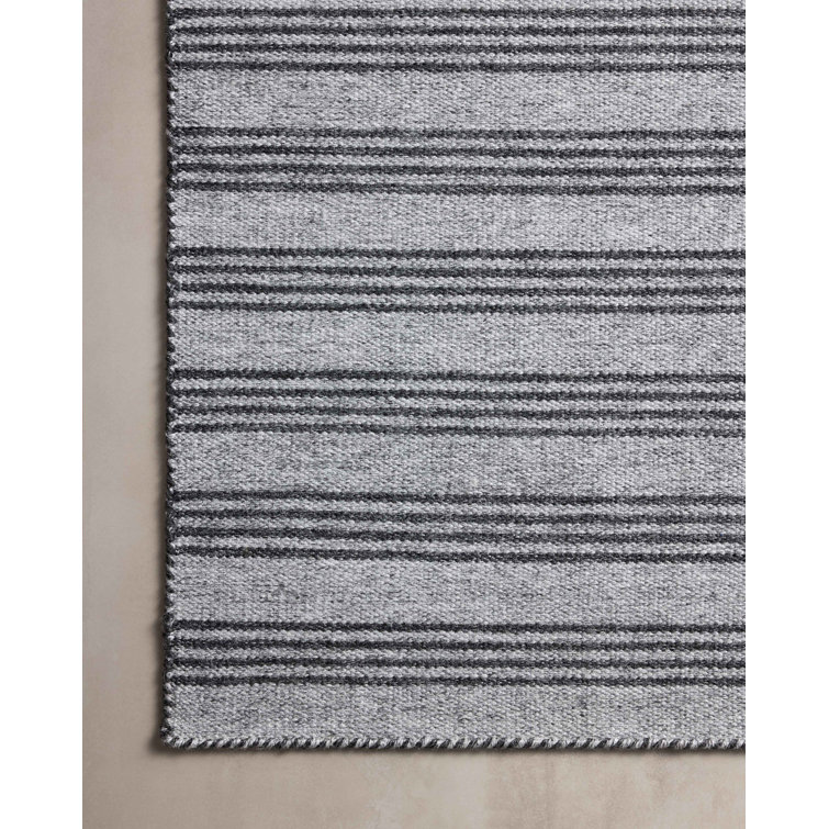 Dove Charcoal Gray Synthetic Flat Woven Reversible Area Rug 9'3" x 13'