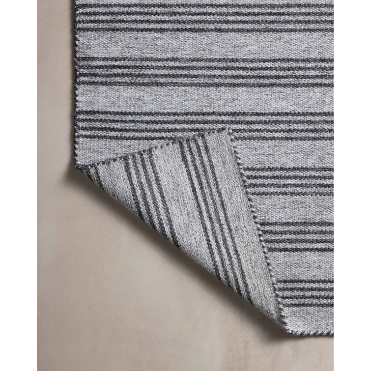 Dove Charcoal Gray Synthetic Flat Woven Reversible Area Rug 9'3" x 13'
