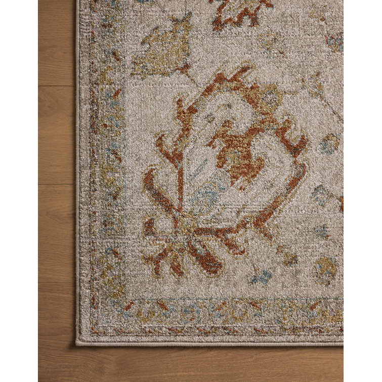Oatmeal and Multicolor Synthetic Easy Care Rectangular Rug, 7'-6" x 10'