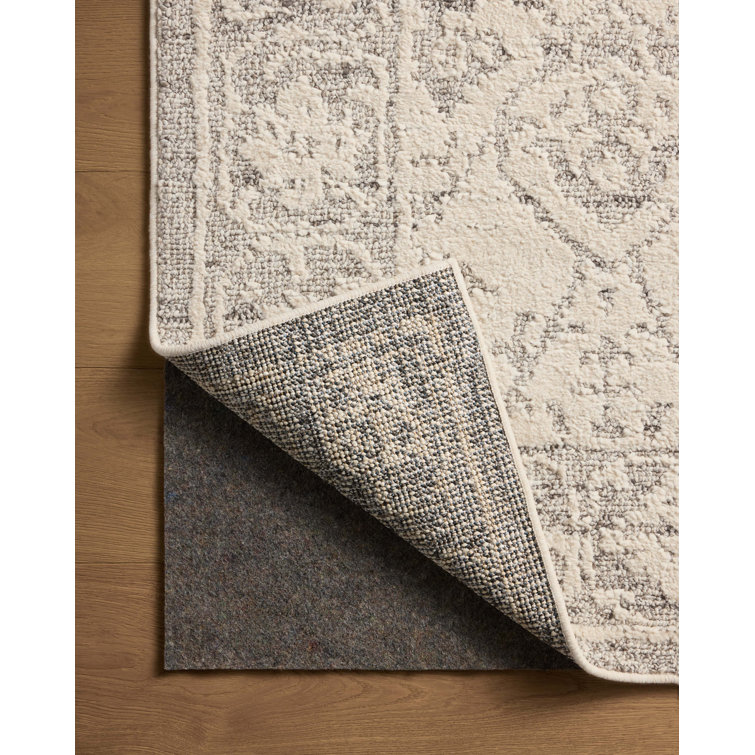 Ivory and Stone Synthetic Runner Rug 2'7" x 10'